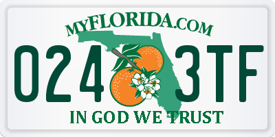 FL license plate 0243TF