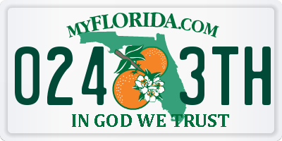 FL license plate 0243TH