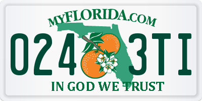 FL license plate 0243TI