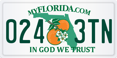 FL license plate 0243TN