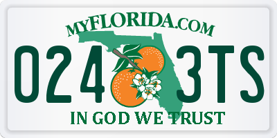 FL license plate 0243TS