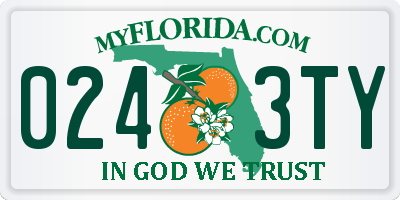 FL license plate 0243TY
