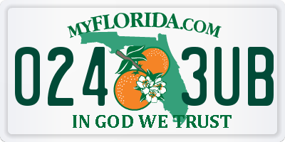 FL license plate 0243UB
