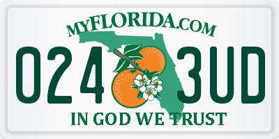 FL license plate 0243UD