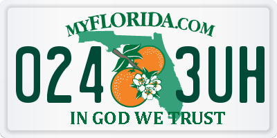 FL license plate 0243UH