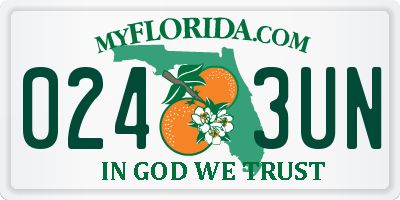 FL license plate 0243UN
