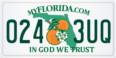 FL license plate 0243UQ