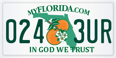 FL license plate 0243UR