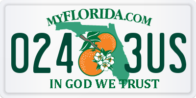 FL license plate 0243US