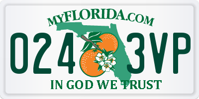 FL license plate 0243VP