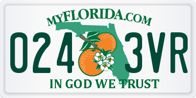 FL license plate 0243VR
