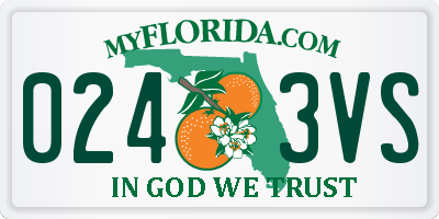 FL license plate 0243VS