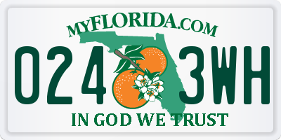 FL license plate 0243WH