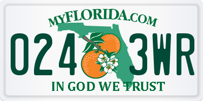 FL license plate 0243WR