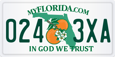 FL license plate 0243XA