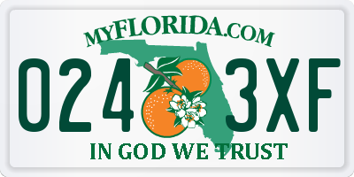 FL license plate 0243XF