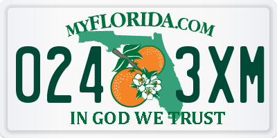 FL license plate 0243XM
