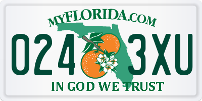 FL license plate 0243XU