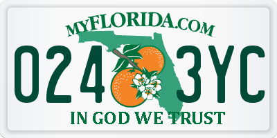 FL license plate 0243YC