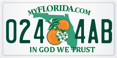 FL license plate 0244AB
