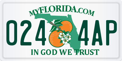 FL license plate 0244AP