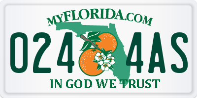 FL license plate 0244AS