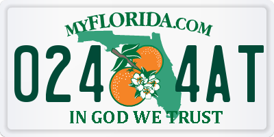 FL license plate 0244AT