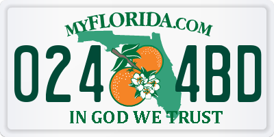 FL license plate 0244BD