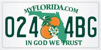 FL license plate 0244BG