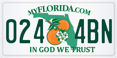 FL license plate 0244BN