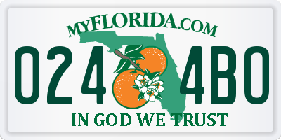 FL license plate 0244BO