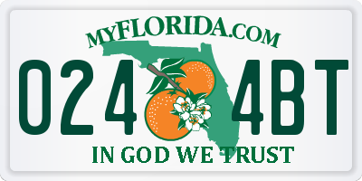 FL license plate 0244BT