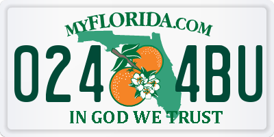 FL license plate 0244BU