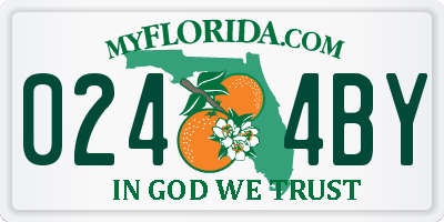 FL license plate 0244BY