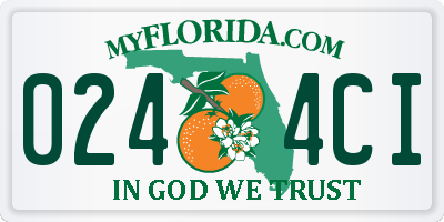 FL license plate 0244CI