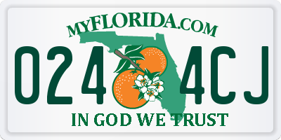 FL license plate 0244CJ