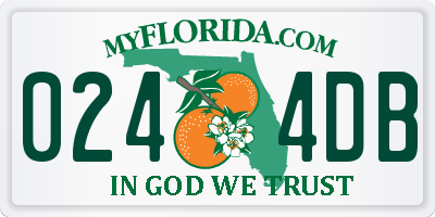 FL license plate 0244DB