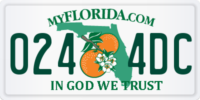 FL license plate 0244DC