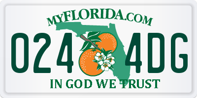FL license plate 0244DG