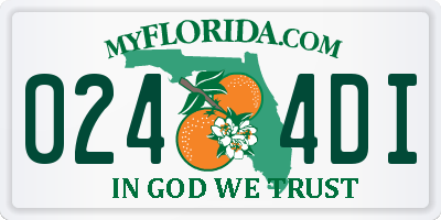 FL license plate 0244DI