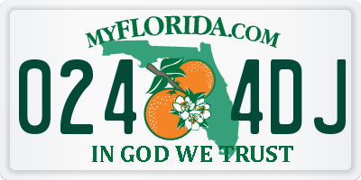 FL license plate 0244DJ