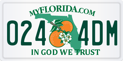 FL license plate 0244DM