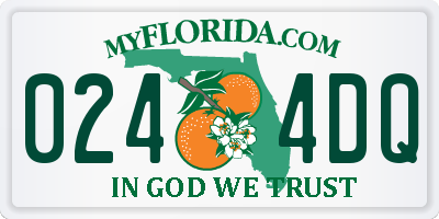 FL license plate 0244DQ