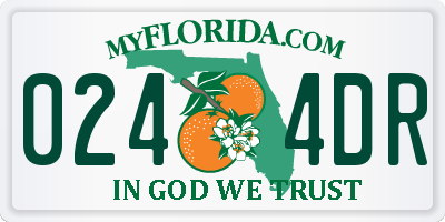 FL license plate 0244DR