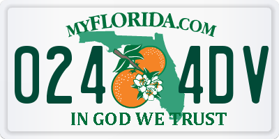 FL license plate 0244DV