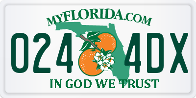 FL license plate 0244DX