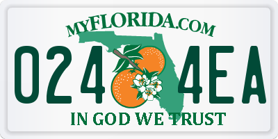 FL license plate 0244EA