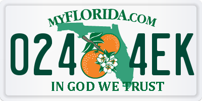 FL license plate 0244EK