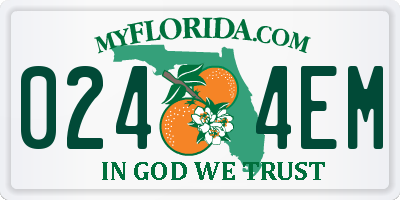 FL license plate 0244EM