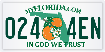 FL license plate 0244EN